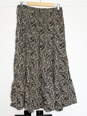 Alchemy Fashions Ariel Skirt Large black tan Organic Cotton neutral minimalist